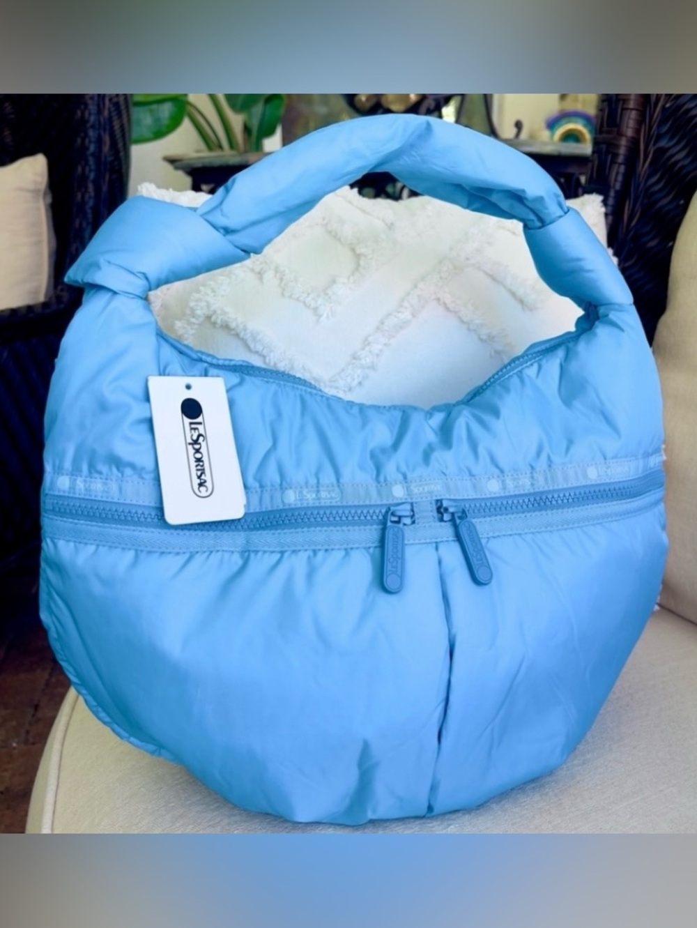 LESPORTSAC HOBO SHOULDER nylon bag blue